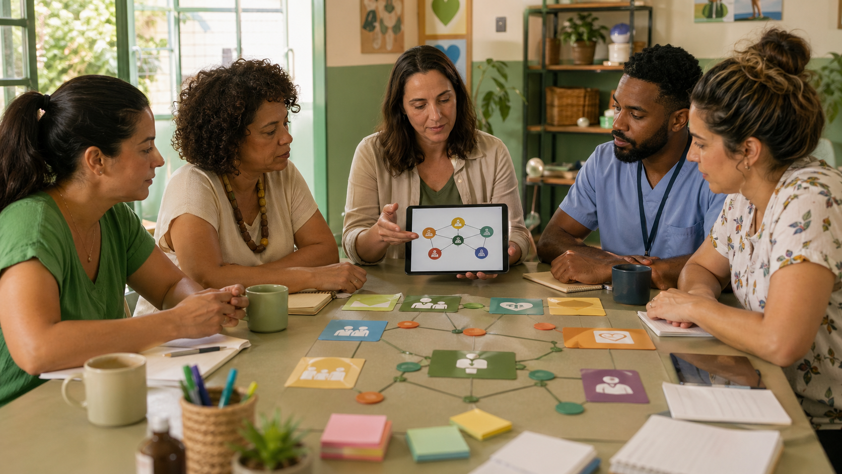 Rede de cuidado reunida ao redor de plano compartilhado